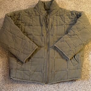 Thread & supply quilted jacket olive green medium